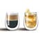 Cuisine Art Hexa Double Wall Glass Cup Set Clear 250ml 2 PCS