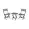 Cosmoplast Portable Camping Table And Chair Set Dark Grey Pack of 3