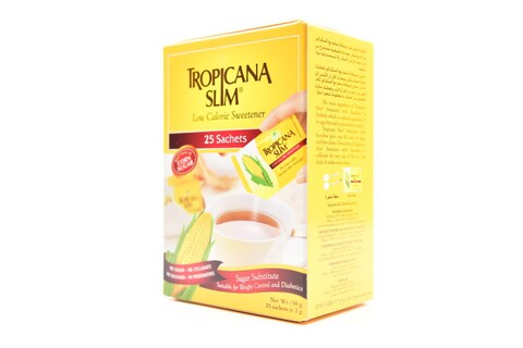 TROPICANA SLIM LOW CALORIE SWEETENER SUGAR FREE (25X2G) 50G