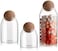 Glass Closed Terrarium Jars with Airtight Wood Lid (Ball Cork)   Set of 3