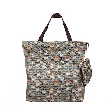 Sue's choice Reusable and Foldable Grocery Shopping Bags Waterproof Canvas, Large Durable Heavy Duty with Zipper for Travel Gym Backpack Weekender Overnight Bag