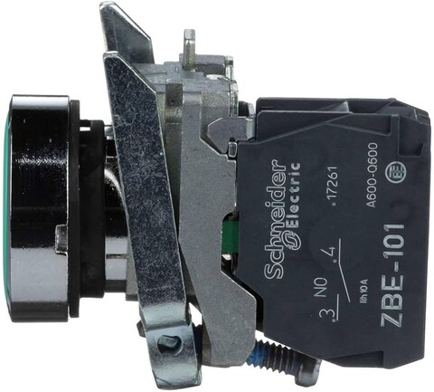 Schneider Signaling Harmony XB4_ Push button, metal, flush, green, &Oslash;22, spring return, unmarked, 1 NO_ [XB4BA31]