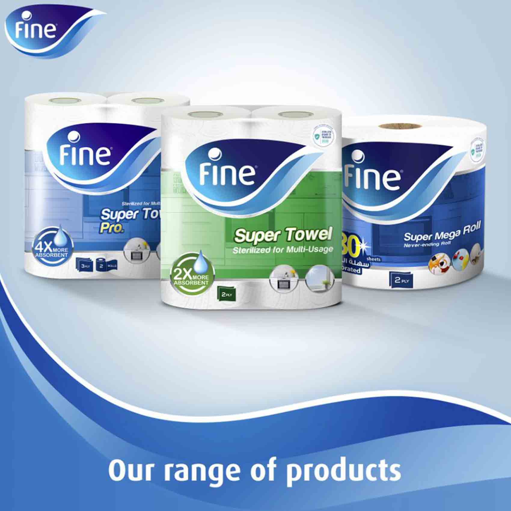 Fine Kitchen Super Towel Pro 70 Sheet 3 Ply 4 Rolls product thumbnail 7