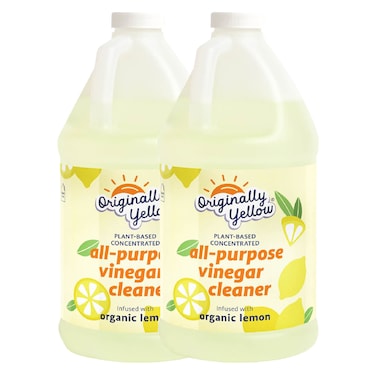 Originally Yellow All Purpose Vinegar Cleaner Concentrate Organic Lemon 1.89L Pack of 2