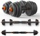 Max Strength 15Kg Dumbbell And Barbell Set Weightlifting Fitness Adjustable Dumbbells Barbell Set 2 In 1 Lifting Dumbells Weights For Body Workout