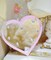 Heart-Shaped Mirror with Pink Frame and Light LEDs 32x30cm