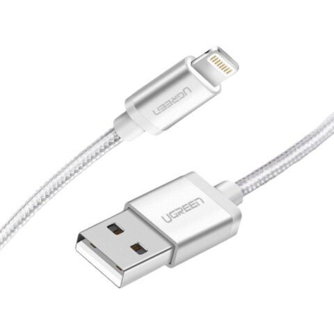 UGREEN USB-A to Lightning MFI Cable Alu Case with Nylon Braided   1m SIL
