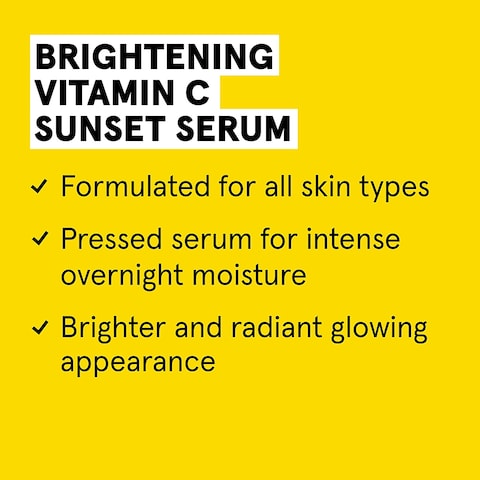 Acure Brightening Vitamin C Sunset Serum, 100% Vegan, For A Brighter Appearance, Vitamin C, Coq10 &amp; Astaxanthin, Intense Overnight Moisture, For All Skin Types, 1 Fl Oz