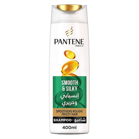 Buy Pantene Pro-V Shampoo, Smooth  Silky - 400 ml in Egypt