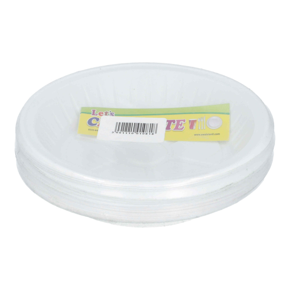 Disposable White Plastic Plates Small 50 pcs