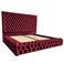 In House Valencia Velvet Bed Frame - King - 200x200 cm - Burgundy