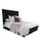 In House Burgas Velvet Bed Frame - Queen - 200x140 cm - Black