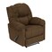 In House Velvet Rocking &amp; Rotating Recliner Chair - Brown - NZ100