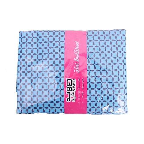 Bed and Bed Flat Bedsheet - 2 Pieces - Blue