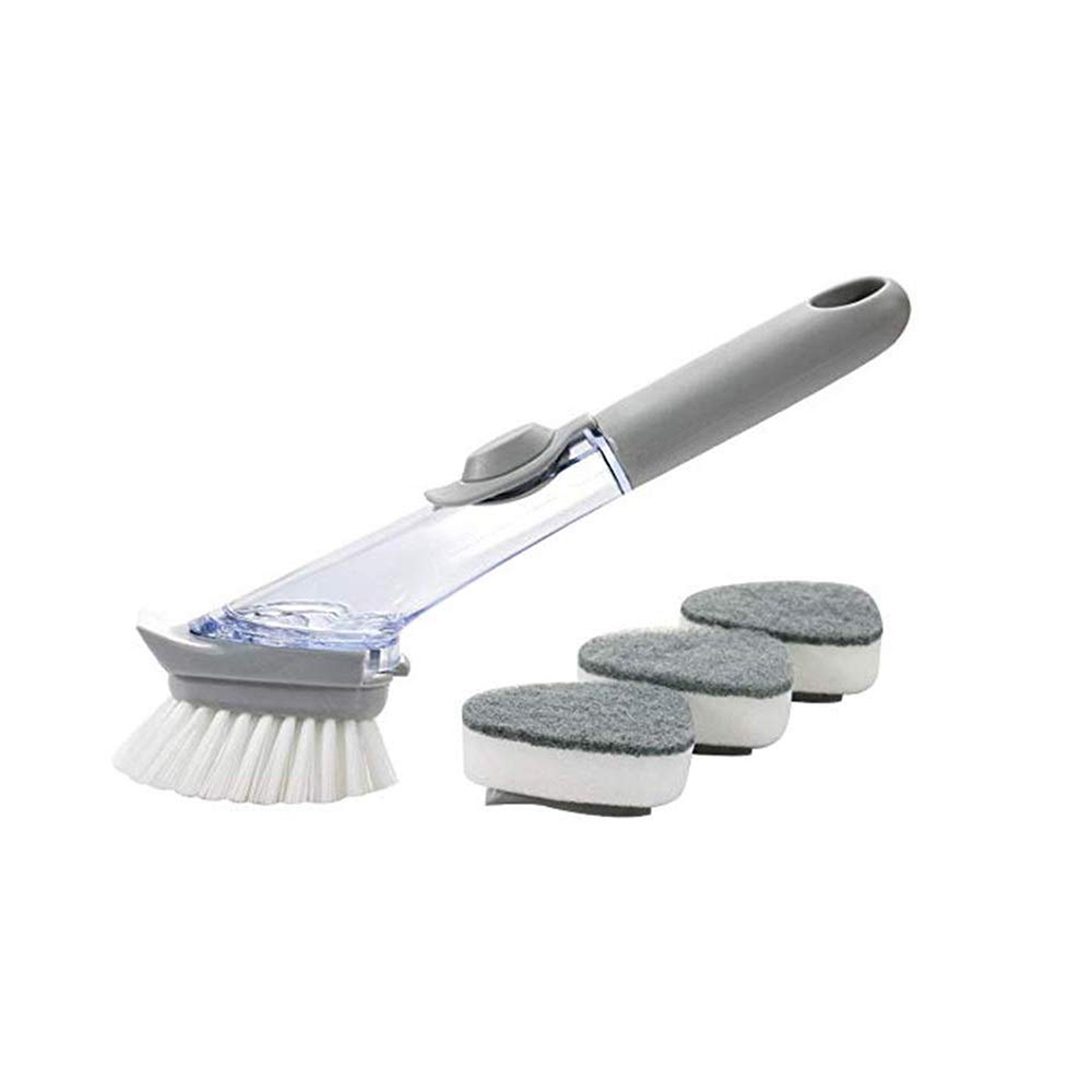 Decdeal - Kitchen Dish Scrubber Dishwashing Scrubber Sink Brush for Dish Scrub Brush with Soap Handle Dishwasher Brush