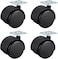 Robustline Twin Caster Wheel 4Pcs Withg Plate Office Chair Casters Wheels Without Break - 1.5inch
