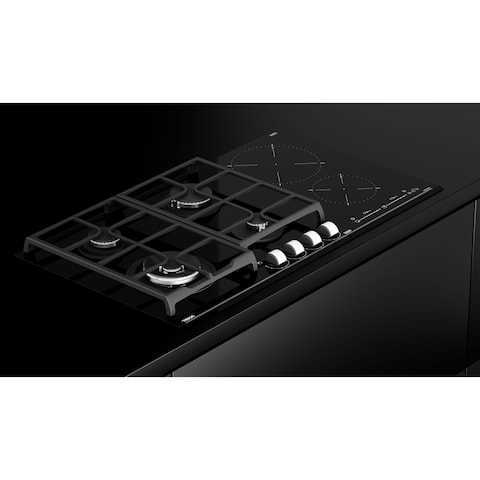 Teka JZC 96342 BBB Gas on glass + Induction hob with Direct Functions and 6 cooking zones in 90