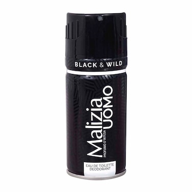 Malizia Uomo Black &amp; Wild Eau De Toilette Deodorant For Men - 150ml