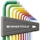 PB Swiss Tools  212Z.LH-12 RB Rainbow L-key set, long, Inbus with ball end, 1/20" to 5/16"