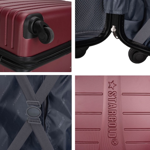 Single Hardside Spinner ABS Trolley Luggage With Number Lock 20 Inches