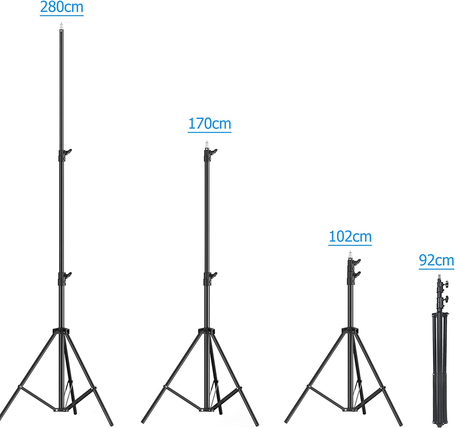 COOPIC L280 9ft/110 inch Heavy Duty Aluminum Alloy Photo Studio Light Stand with 1/4&quot; Screw for Strobe Lights, Studio Kits, Flash, LED Video Light, Softbox, Reflectors, Umbrella (1 PC)