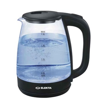 إلكتا غلاية زجاجية مضلعة بلاتينيوم بإضاءة LED زرقاء EP-KT-005GR سعة 1.7 لتر (بالإضافة إلى رسوم توصيل المورد خارج الدوحة 50 ريال قطري إضافية)