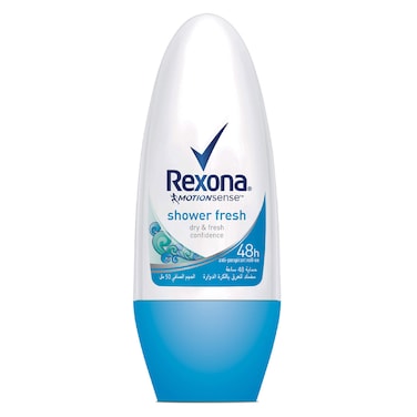 Rexona Women Antiperspirant Deodorant Roll On, 72 hour sweat &amp; odor protection*, Shower Fresh, with MotionSense technology, 50ml