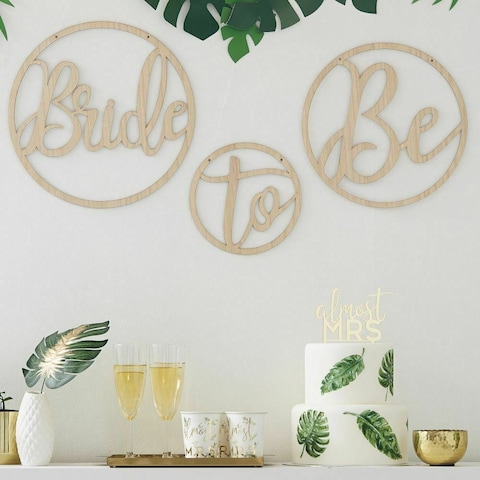 Ginger Ray Wooden Bride to Be Decoration Hoops