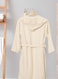 Soft Comfort Hooded Cotton Bathrobe With 2 Pockets, Beige Free Size