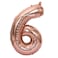 BalloonMark Metallic Number Aluminium Foil Balloon (Number 6) (40 Inch) (Rose Gold Colour) - 1 Unit