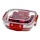 Dunya 30821 Master Square Food Storage Container 350ml Red/Clear