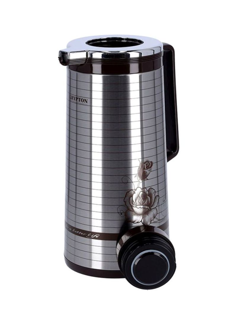 Krypton Double Glass Liner Vaccum Flask Silver/Black 1.9L