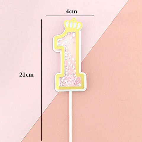 Number 1 Glitter Crown Cake Topper PT-1023