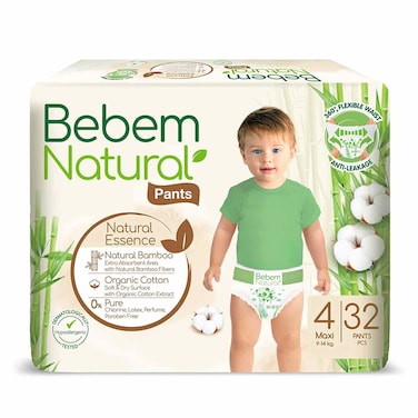 Bebem Natural Baby Diapers Pants Twin Maxi - 32 Pieces