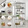 Generic 5-Tier Wire Shelving Bathroom Storage 5 Shelves Unit Metal Kitchen Storage Rack(Black) (5-Tier)