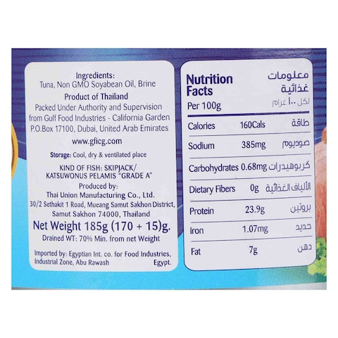 American Classic Tuna Meat Chunks in Sunflower Oil - 185 Gram