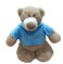 Mascot Bear with trendy Blue Velour Hoodie "DUBAI" Size 28cm - Embroidered