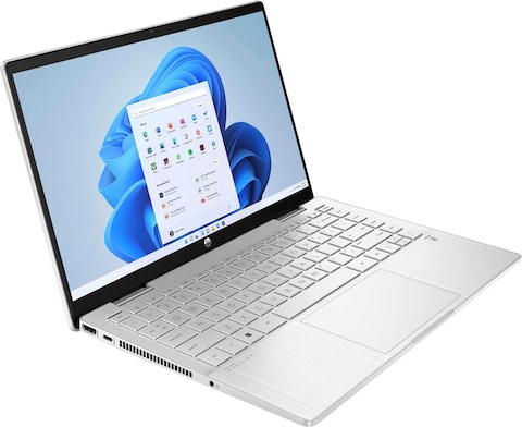 HP Pavilion x360 2 In 1 Laptop, 14&quot; Touchscreen, 12th Gen Intel 10 Core i5-1235U, 8GB DDR4 RAM, 512GB PCIE SSD, Silver (Intel Iris Xe Graphics, Fingerprint, Backlit Keyboard, Stylus Pen, Windows 11)