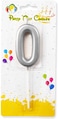 Party Time Silver Number 0 Birthday Candle Kids Adult Birthday Cake Decoration - Number Candle For Anniversary, Valentines Birthday Candle Cake Topper