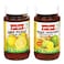 Priya Lime Pickle in Lime Juice with Mixed Vegetable Pickle in Oil, 300g Pack of 2