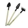 Generic-3PCS Spade Shovel Rake Mini Garden Tool Sets Wood Handle Lightweight for Balcony Gardening Succulent Cactus Herbs Plant Indoor
