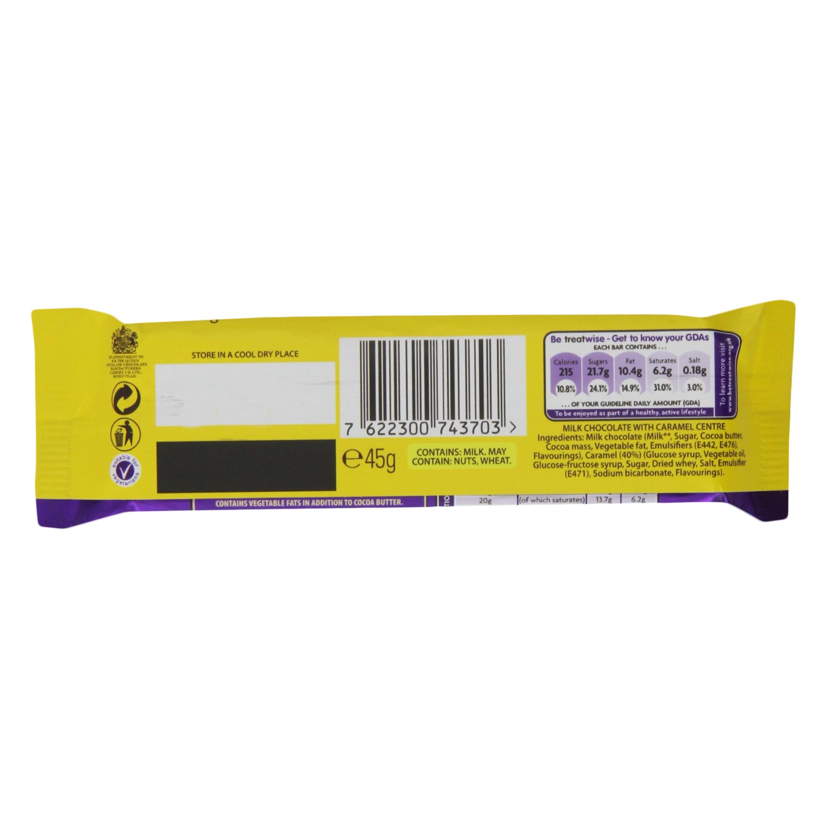 Cadbury Chocolate Dairy Milk Caramel 45 Gram product thumbnail 2