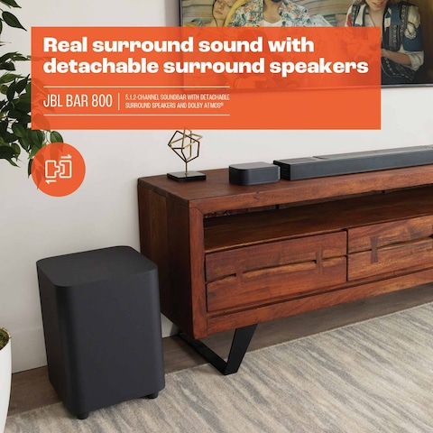 JBL Bar 800 Pro Soundbar 5.1.2 Channel With Wireless Subwoofer Black