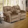 American Polo Velvet Double Cinematic Recliner Chair With Cups Holder - Light Brown - American Polo