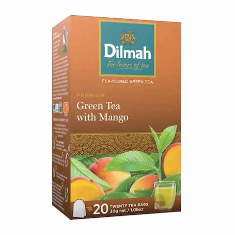 Dilmah Green Tea With Mango - 20 Bags