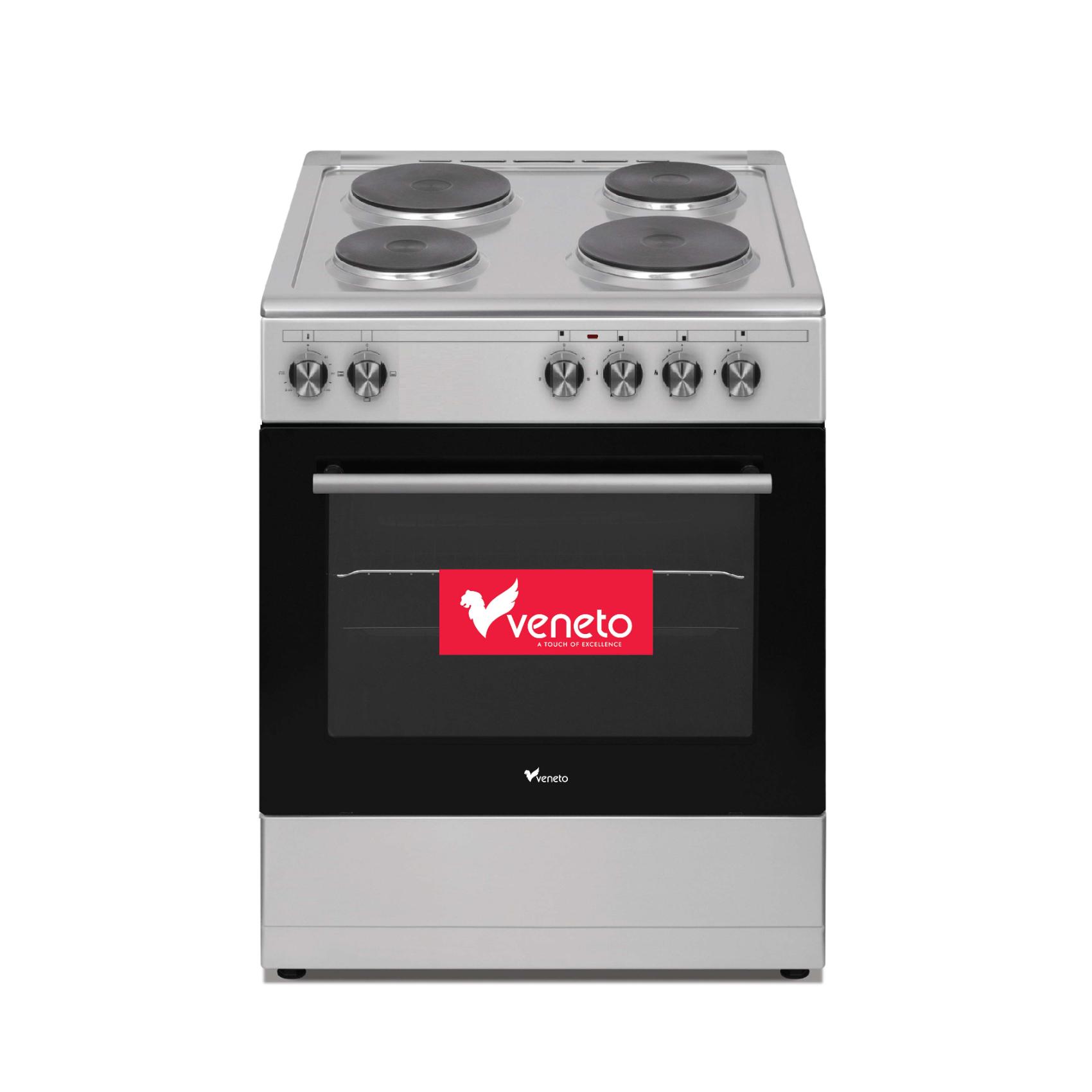 Veneto 4 Hot Plate Stainless Steel Finish Cooker L660SX.VN Silver/Black 65L 60x60cm