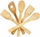 Best Quality Bamboo Cooking, Serving Wooden Spoon - 5 Piece Set (Each 30 cm Long) (Brown, Wooden)