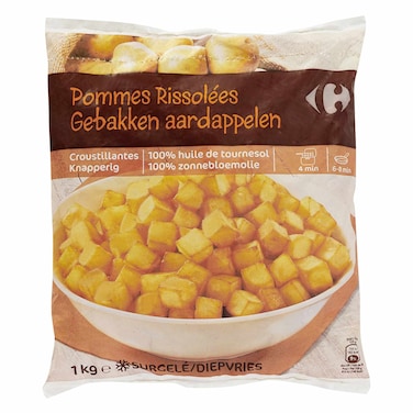 Carrefour Frozen Rissolee Diced Potato Fries 1Kg