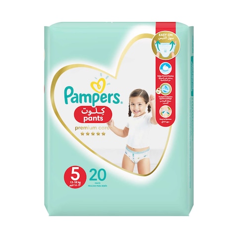 Pampers Premium Care Diaper Pants Junior Size 5 12-18kg 20 Count