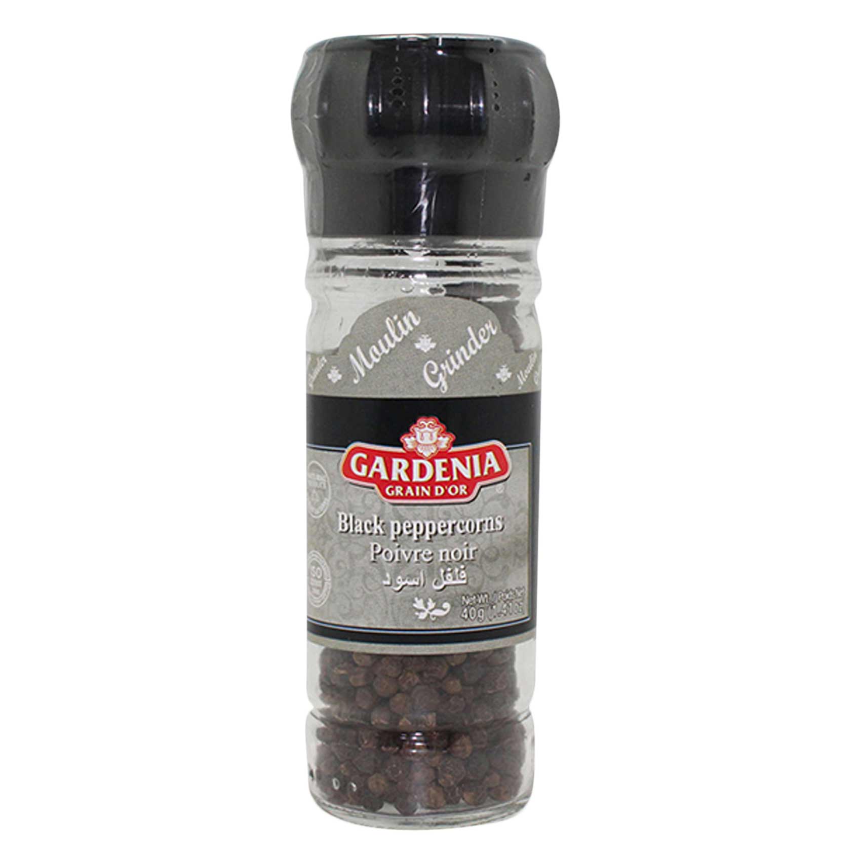 Gardenia Grain D&rsquo;Or Black Peppercorns Grinder 40g